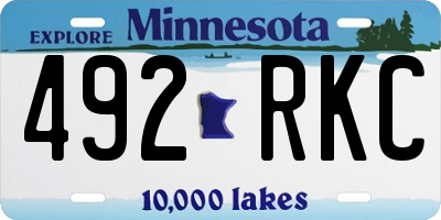 MN license plate 492RKC