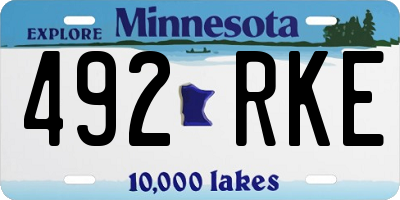 MN license plate 492RKE