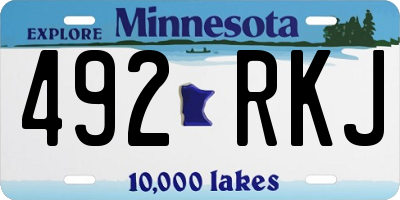 MN license plate 492RKJ