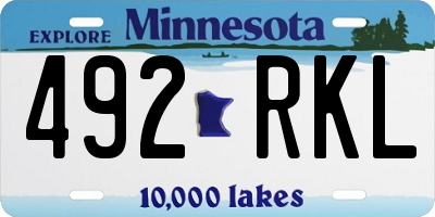 MN license plate 492RKL