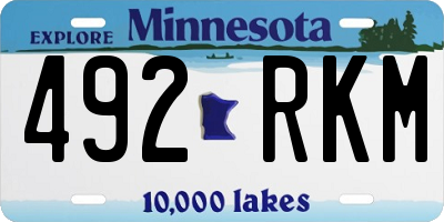 MN license plate 492RKM