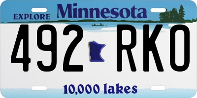 MN license plate 492RKO