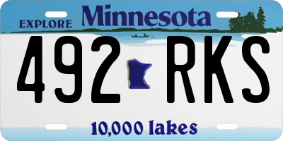 MN license plate 492RKS