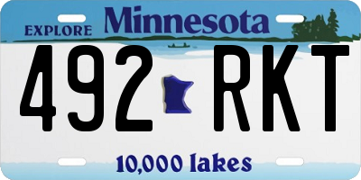 MN license plate 492RKT