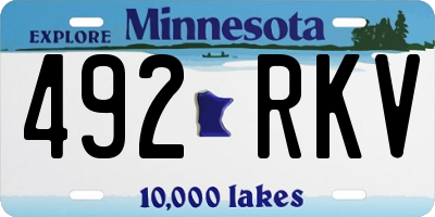 MN license plate 492RKV