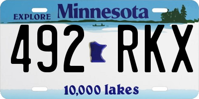 MN license plate 492RKX