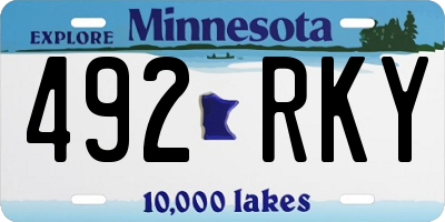 MN license plate 492RKY