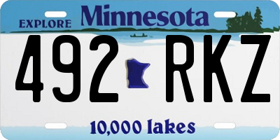 MN license plate 492RKZ