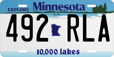 MN license plate 492RLA
