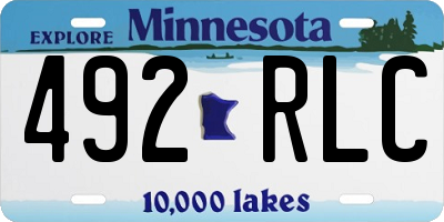 MN license plate 492RLC