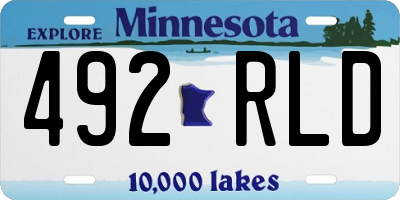 MN license plate 492RLD