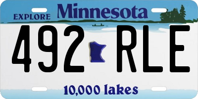 MN license plate 492RLE