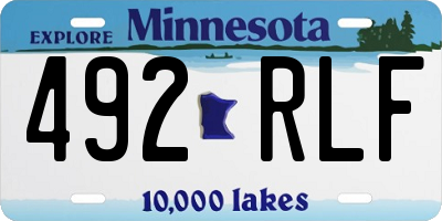MN license plate 492RLF