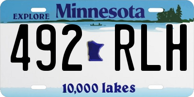 MN license plate 492RLH