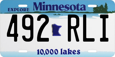 MN license plate 492RLI