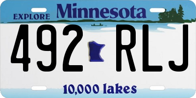 MN license plate 492RLJ