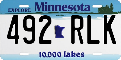 MN license plate 492RLK