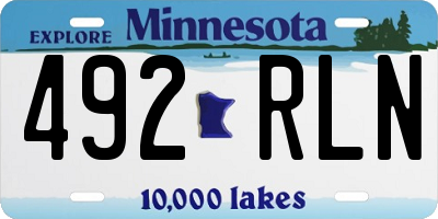MN license plate 492RLN