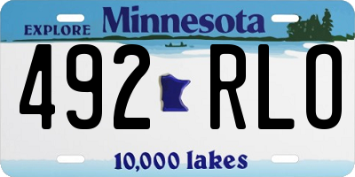 MN license plate 492RLO