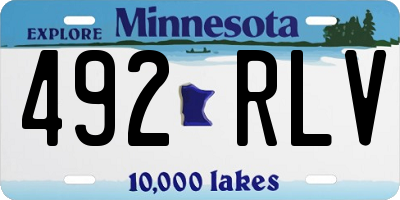 MN license plate 492RLV