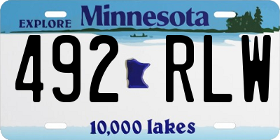 MN license plate 492RLW