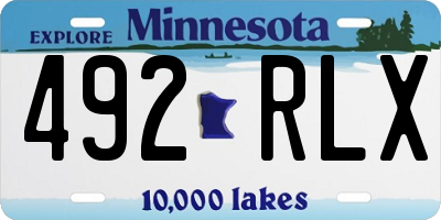 MN license plate 492RLX