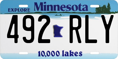 MN license plate 492RLY