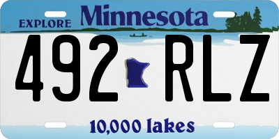 MN license plate 492RLZ