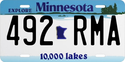 MN license plate 492RMA
