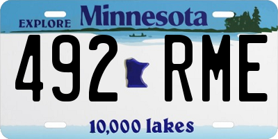 MN license plate 492RME
