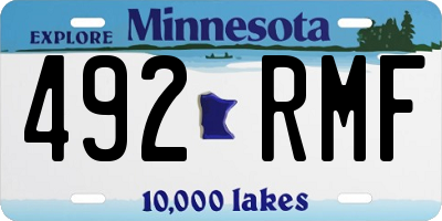 MN license plate 492RMF