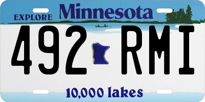 MN license plate 492RMI