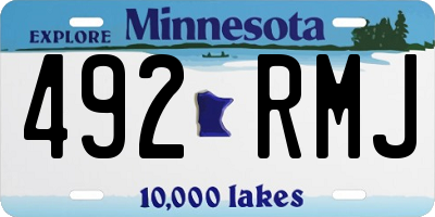 MN license plate 492RMJ