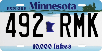 MN license plate 492RMK