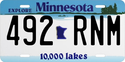 MN license plate 492RNM