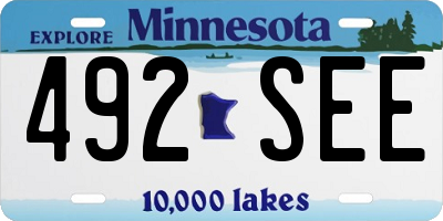 MN license plate 492SEE