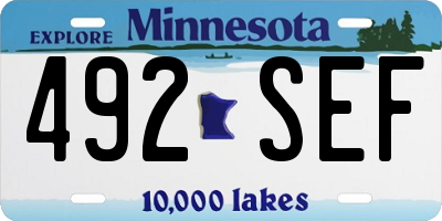 MN license plate 492SEF