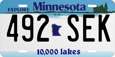 MN license plate 492SEK