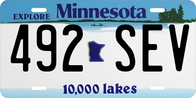 MN license plate 492SEV