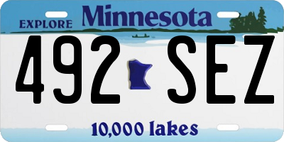 MN license plate 492SEZ