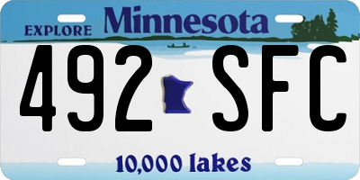 MN license plate 492SFC