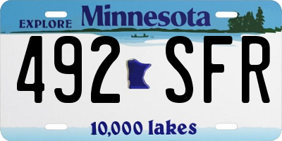MN license plate 492SFR