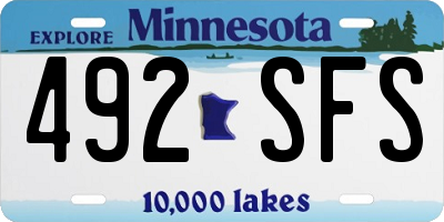 MN license plate 492SFS