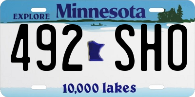 MN license plate 492SHO