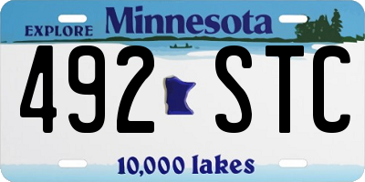 MN license plate 492STC