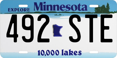 MN license plate 492STE