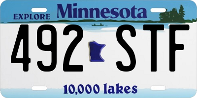 MN license plate 492STF