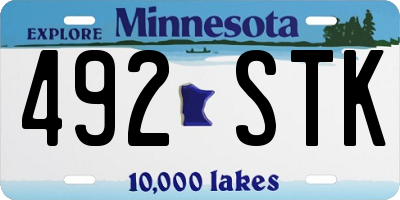 MN license plate 492STK