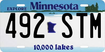 MN license plate 492STM