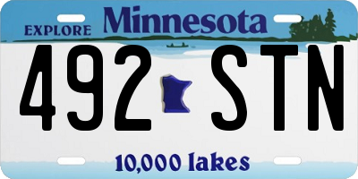 MN license plate 492STN